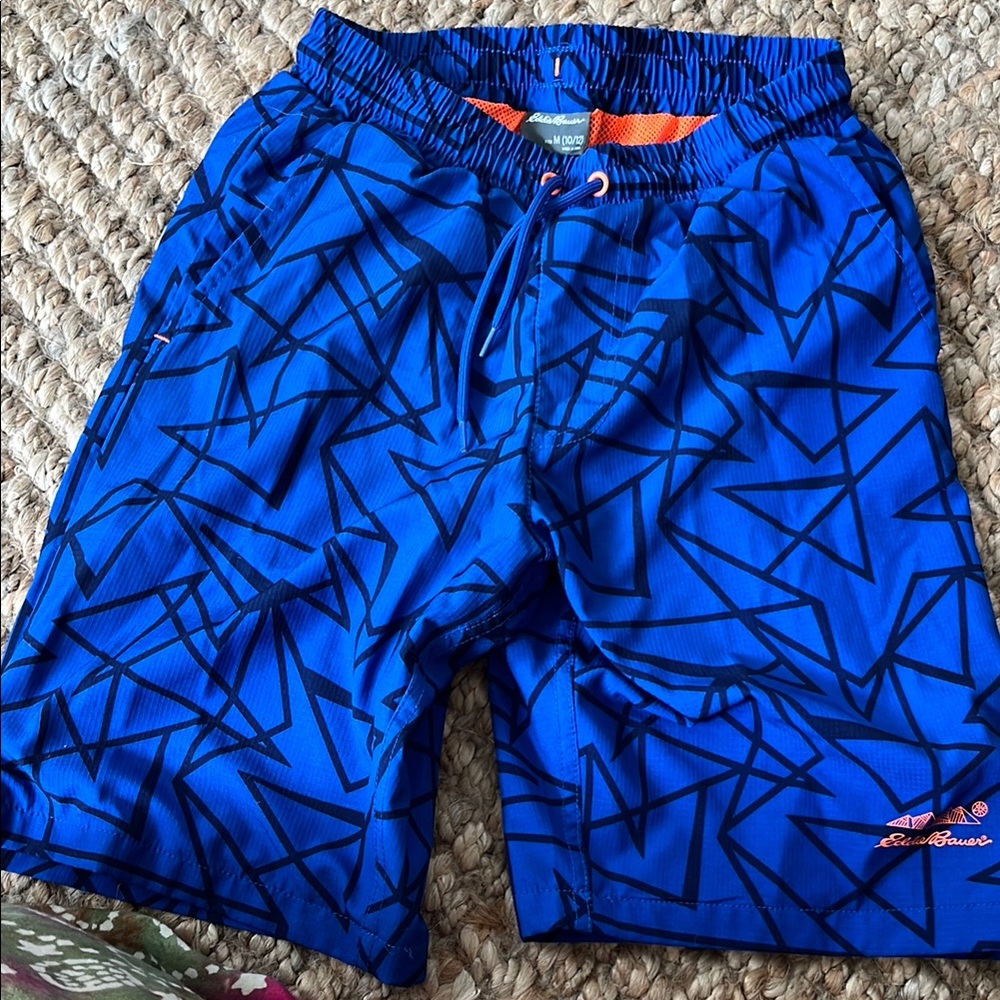 Blue Geometric Swim Shorts